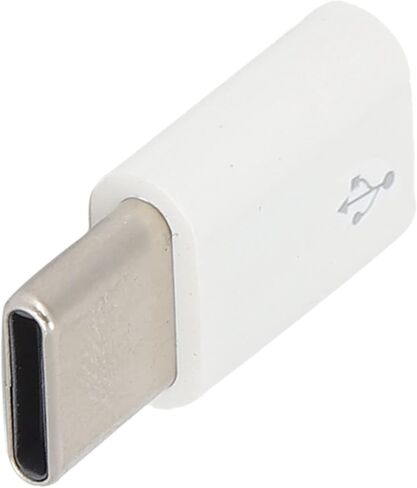 محول صغير، محول USB C إلى Micro USB قطعتين، محول سهل الاستخدام مع توافق كبير، التوصيل والتشغيل لنقل البيانات وإعادة الشحن، لون أبيض in Kuwait