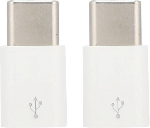 محول صغير، محول USB C إلى Micro USB قطعتين، محول سهل الاستخدام مع توافق كبير، التوصيل والتشغيل لنقل البيانات وإعادة الشحن، لون أبيض in Kuwait