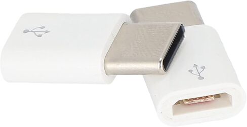 محول صغير، محول USB C إلى Micro USB قطعتين، محول سهل الاستخدام مع توافق كبير، التوصيل والتشغيل لنقل البيانات وإعادة الشحن، لون أبيض in Kuwait