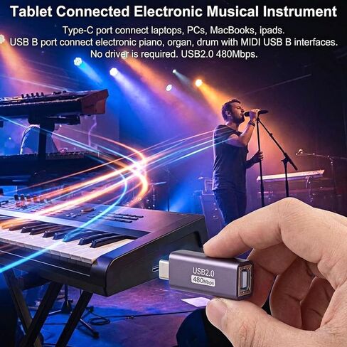 2 Pack USB C to USB B Adapter USB-C Male to USB-B Female Adapter Type C to-Midi Convert Connector for Printer Electronic Piano Synthesizer Dj Controller in Kuwait