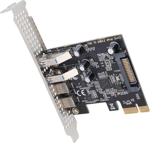بطاقة توسيع PCIe USB، ومحول توسيع USB 3.2 ونوع C، مع مصدر طاقة، مثالية لترقيات أجهزة الكمبيوتر المكتبية in Kuwait