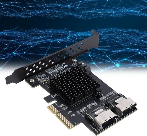 PCIe to Serial ATA Card, 3.0 Expansion Card with 6Gbps Speed, 2 Port MiniSAS SFF 8087 Ports for NAS Desktop Server in Kuwait