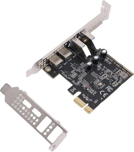 بطاقة توسيع Qinlorgo PCIe إلى USB 3.2، محول PCIe بسرعة 5 جيجابت في الثانية إلى USB 3.2 Gen 1، منافذ من النوع C ونوع A ومحول دعامة منخفض المستوى، مثالي لأجهزة الكمبيوتر المكتبية in Kuwait
