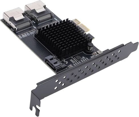 محول PCIe إلى Serial ATA، بطاقة توسيع 2 منفذ SFF8087 إلى 9 منافذ، محول شريحة RTL9101 مع دعم 3.0 بسرعة 6 جيجابت في الثانية، مثالي لـ NAS وسطح المكتب والخادم in Kuwait