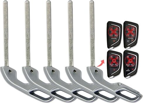 5X New Proximity Key Fob Uncut Insert Blade Compatible with & fit for Select Cadillac Chevy Vehicles - YG0G20TB1-17 - (No Electronics or Chip Inside) in Kuwait