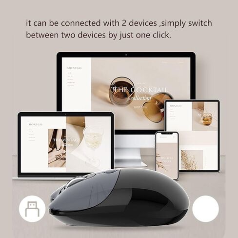 Cute Cat Mouse, Adjustable DPI Portable Mobile Optical Mouse, Dual Mode Candy Colors Silent Mouse, for 7, 8, 10, for OS X (Black) in Kuwait