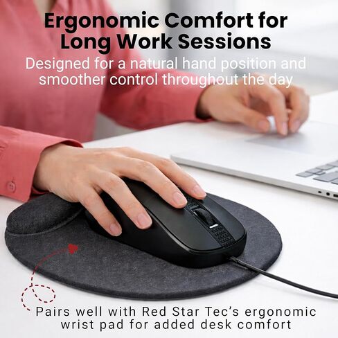 RED STAR TEC AccuClick Wired Mouse – Office Wired Mouse, Ergonomic, USB Plug and Play, Full-Size Design, Suitable for Office, Work from Home, School, and Computer Lab in Kuwait