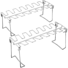 Chicken Leg And Wing Rack For Grill Smoker Oven - Easy To Use 14 Slots Chicken Leg Rack - High Grade Stainless Steel Chicken Wing Rack Chicken Drumstick Holder For Perfect Cook in Saudi Arabia