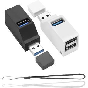 YACSEJAO 2 قطعة Mini USB 3.0 توسيع المحور، محمول 1 في 3 خارج USB الفاصل متعدد المنافذ لنقل البيانات بسرعة عالية لأجهزة الكمبيوتر المحمول، الكمبيوتر الشخصي، قرص U، محرك فلاش، الماوس، إلخ in Kuwait