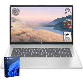 HP 17.3" LED Business & Home Touchscreen Laptop, AMD Ryzen 5 7430U, 32GB RAM, 1TB PCIe SSD, Fingerprint Reader, Backlit Keyboard, HD Camera, HDMI, Wi-Fi 6, Windows 11 Pro, Blue in Kuwait