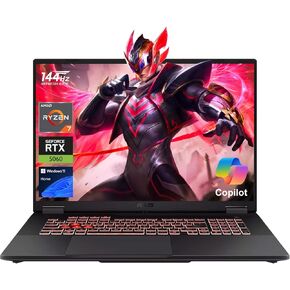 كمبيوتر محمول للألعاب ASUS TUF A18 5060، AMD Ryzen 7 260، RTX 5060 G-SYNC، شاشة WUXGA 18 بوصة 144 هرتز/3 مللي ثانية، 16 جيجابايت DDR5، 1 تيرابايت SSD، لوحة مفاتيح RGB بإضاءة خلفية، مساعد طيار، كاميرا FHD، HDMI، Windows 11 Home in Kuwait