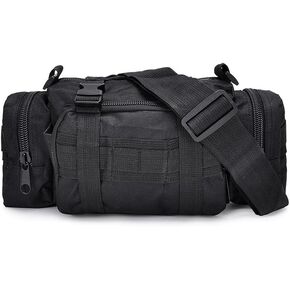Tactical MOLLE Waist Bag – Heavy-Duty Outdoor Utility Pouch, Multi-Pocket Gear Organizer for Hunting, Fishing & Outdoor Use (Black) (Black) in Saudi Arabia