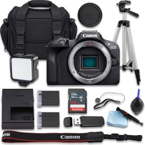 Canon EOS R100 Mirrorless Camera with SanDisk Ultra 64GB + Extra Spare Replacement Battery + Camera Carrying Case and More(15pc Bundle) (Renewed) in Kuwait