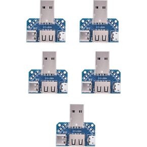 USB Adapter Plate, Male USB to Female TypeC 4P 2.54mm 5 Pcs - Compact Design, Ideal for Data Transfer and Connectivity in Kuwait