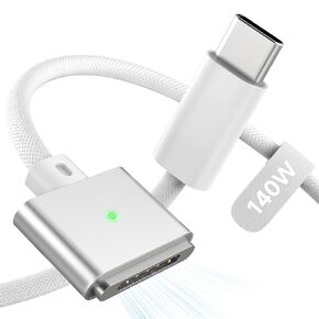 LUCMO 140W Magnetic 3 Cable 3.3 FT for M5/M4/M3/M2 MacBook Air Pro Charger, Fast Charging USB C Cord for MacBook Air (13"/15" 2026/2025/2024/2023/2022), Pro (16"/14" 2026/2025/2024/2023/2021), White in Saudi Arabia