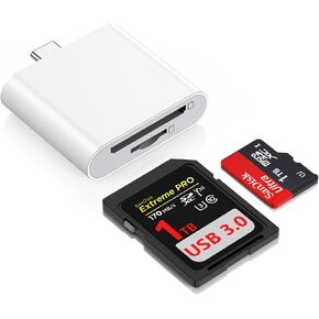لهاتف iPhone 17e 17 Pro Max Air، محول قارئ بطاقة SD - USB 3.0 عالي السرعة، Micro SD، فتحة بطاقة SD مزدوجة، محول كاميرا رقمية USB C TF SD لنقل بطاقة iPhone 16e 16 15 Pro Max Plus، Mac، iPad in Saudi Arabia