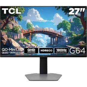 TCL 32" G64 Series QHD HDR QD-Mini LED Gaming Monitor (32G64, 2025 Model) Halo Control System, 180Hz Refresh Rate, LD336 Precise Dimming Series, HDR600 Brightness, 1ms, AMD FreeSync, NVIDIA G-SYNC in Saudi Arabia