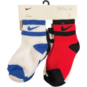 جوارب Nike مخططة للأطفال مكونة من 6 قطع (الولايات المتحدة، العمر، 6 أشهر، 12 شهرًا، وردي/أبيض/رمادي) in Kuwait