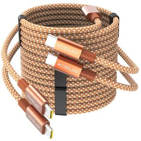 USB C to USB C Cable 3 Pack,Nylon Braided 3Pack 60W 6.6FT Type C Fast Charging Cord Compatible for for iPhone 17/16, Galaxy S25, Pixel 9, MacBook, Chromebook, iPad Pro (Brown, 3Pack-6.6ft) in Saudi Arabia