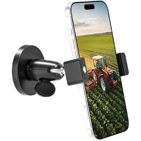 Magnetic Tractor Phone Holder, [All Metal & Sturdy] Magnet Base Phone Mount for Lawn Mower, Heavy Duty Equipment ROPS, Forklift, Boat, Gym Stand for iPhone 17 16 15 14, Galaxy, All 4-7" Phone in Kuwait