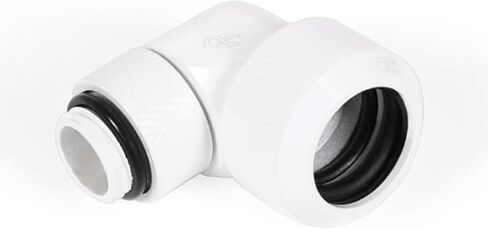 Alphacool Eiszapfen G1/4" HardTube Compression Fitting, 16mm OD, 90 Degree Rotary, White in Kuwait