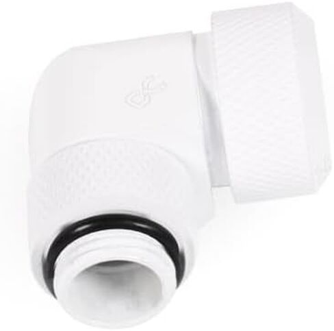 Alphacool Eiszapfen G1/4" HardTube Compression Fitting, 16mm OD, 90 Degree Rotary, White in Kuwait