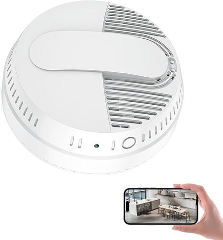 10000mAh Smoke Detector Hidden Camera, Compact 1080P Spy Camera Smoke Detector Supports 2.4G WiFi, Night Vision, Motion Detection & Free Mobile App — No Monthly Subscription. in Kuwait