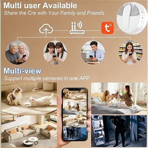 10000mAh Smoke Detector Hidden Camera, Compact 1080P Spy Camera Smoke Detector Supports 2.4G WiFi, Night Vision, Motion Detection & Free Mobile App — No Monthly Subscription. in Kuwait