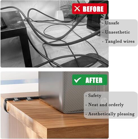 30Pcs Self Adhesive Hook and Loop Cable Ties, Hook and Loop Cable Straps, Household Office Multi-Purpose Wire Ties Cord Organizer, Adjustable Cable Management Cable Clip (Black) in Kuwait