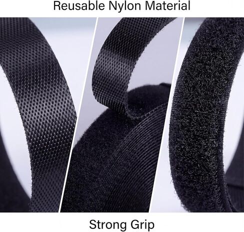 2 Roll 16.4ft Adjustable Cable Ties, Reusable Cable Management Hook and Loop Cord Organizer for Home Office Organization Data Fastening in Kuwait