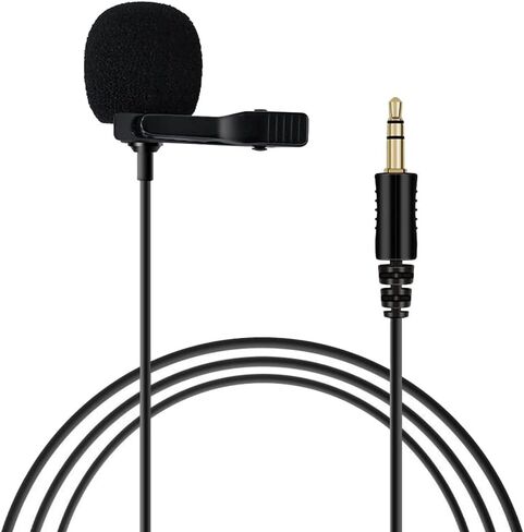 Omnidirectional Microphone 3.5mm Lavalier Tie Clip Microphones Mini Audio Mic for Camera Computer Laptop Phone in Kuwait
