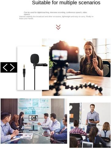Omnidirectional Microphone 3.5mm Lavalier Tie Clip Microphones Mini Audio Mic for Camera Computer Laptop Phone in Kuwait