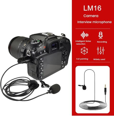 Omnidirectional Microphone 3.5mm Lavalier Tie Clip Microphones Mini Audio Mic for Camera Computer Laptop Phone in Kuwait