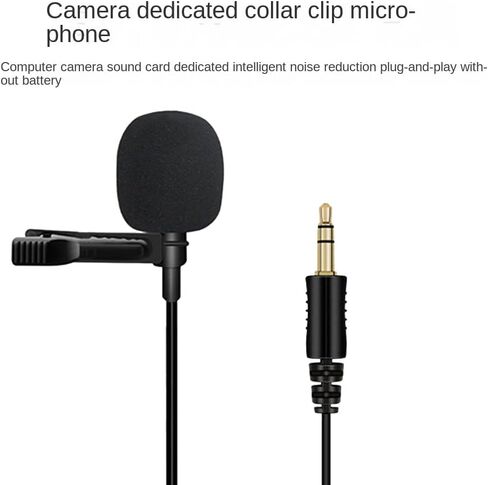 Omnidirectional Microphone 3.5mm Lavalier Tie Clip Microphones Mini Audio Mic for Camera Computer Laptop Phone in Kuwait