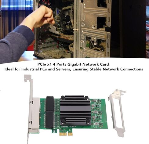بطاقة شبكة PUSOKEI ذات 4 منافذ PCIe، وبطاقة محول شبكة إيثرنت 4 منافذ RJ45، وبطاقات RJ45 Gigabit NIC تدعم سرعات 10/100/1000 ميجا بت في الثانية، وبطاقات إلغاء تحميل IP لأجهزة الكمبيوتر الصناعية in Kuwait