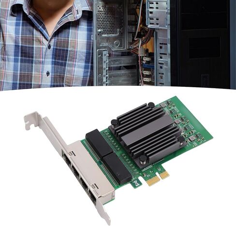 بطاقة شبكة PUSOKEI ذات 4 منافذ PCIe، وبطاقة محول شبكة إيثرنت 4 منافذ RJ45، وبطاقات RJ45 Gigabit NIC تدعم سرعات 10/100/1000 ميجا بت في الثانية، وبطاقات إلغاء تحميل IP لأجهزة الكمبيوتر الصناعية in Kuwait