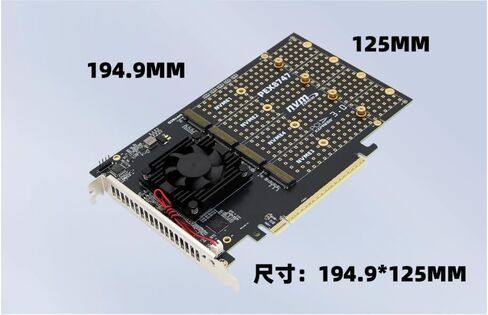 بطاقة توسيع PCIe ذات أربعة أقراص M.2 plx8747 صامتة كاملة الارتفاع/نصف الارتفاع مع عدم وجود دعم للتقسيم لـ FlyCow in Kuwait