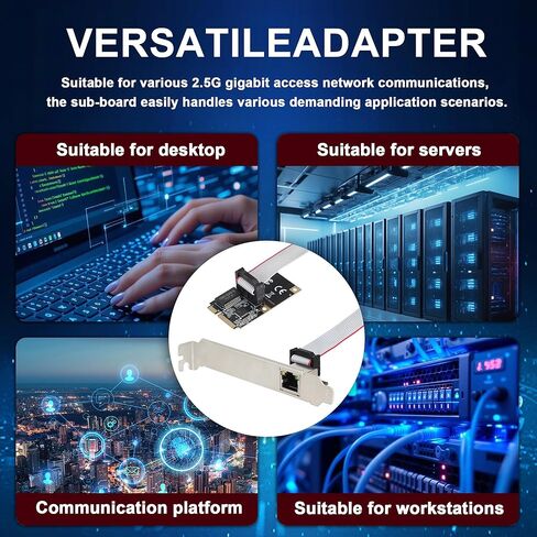 2.5G Ethernet Card, Mini PCI-E Network Adapter with Realtek RTL8125B, 10/100/1000/2500Mbps RJ45 LAN Controller, Support Windows/Linux for Desktop PC NAS in Kuwait