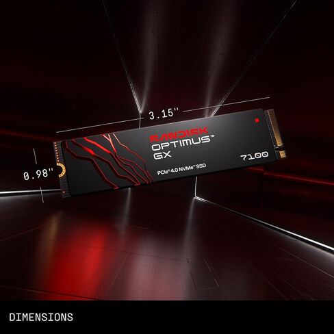 سانديسك 500 جيجابايت أوبتيموس GX 7100 NVMe SSD - PCIe Gen 4، M.2 2280، سرعة قراءة تصل إلى 5,800 ميجابايت/ثانية - SDSP71500GAN in Kuwait