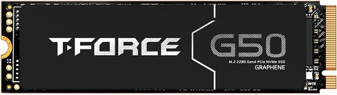 TEAMGROUP T-Force G50 2TB PCIe Gen4x4 NVMe M.2 2280 Gaming SSD، حتى 5000/4500 ميجابايت/ثانية، 3D TLC NAND، ذاكرة تخزين مؤقت SLC، موزع حرارة الجرافين، متوافق مع PS5، محرك أقراص الحالة الصلبة الداخلي TM8FFE002T0C134 in Kuwait