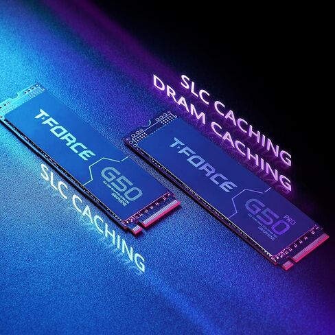 TEAMGROUP T-Force G50 2TB PCIe Gen4x4 NVMe M.2 2280 Gaming SSD، حتى 5000/4500 ميجابايت/ثانية، 3D TLC NAND، ذاكرة تخزين مؤقت SLC، موزع حرارة الجرافين، متوافق مع PS5، محرك أقراص الحالة الصلبة الداخلي TM8FFE002T0C134 in Kuwait