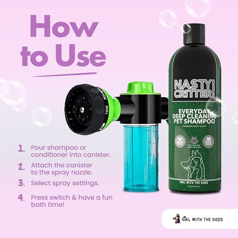 Soap Dispensing Pet Wash Sprayer Nozzle for Dog Wash, Dog Shower, Dog Soap & Dog Bathing Supplies in Saudi Arabia