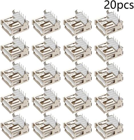 20 قطعة USB-A أنثى المقبس وصلة مرفاع 4 دبوس بيند القدم 90 درجة مع الغطاء الخلفي موصل PCB ، إصلاح استبدال محول ، WuJuntool in Kuwait