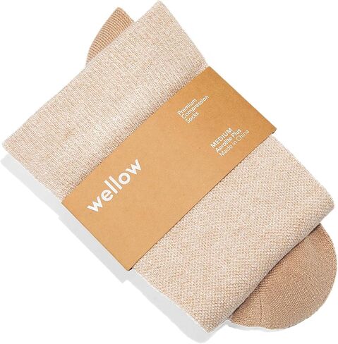 Wellow Aerolite+ Knee High Summer Compression Socks for Women & Men 18-25mmHg – Circulation Support & Swelling Relief for Travel, Nurses, Pregnancy – Breathable, Lightweight & Moisture-Wicking Bamboo in Kuwait