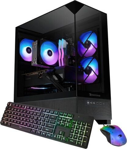 iBUYPOWER Element SE Gaming PC Desktop Computer AMD Ryzen 7 8700F CPU, NVIDIA RTX 5060Ti 8GB GPU, 32GB DDR5 RGB 5200MHz RAM, 1TB NVMe SSD, Windows 11 Home, Gamer Keyboard and Mouse - ESA7N56T01 in Kuwait