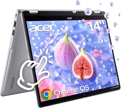 acer Chromebook Plus 516-16" WUXGA Student Laptop, Intel i3-1315U, 8GB LPDDR5-128GB UFS, HDMI, USB-C, USB-A, Bluetooth, Wi-Fi, DTS Audio, Long Battery, Chrome OS, Gray in Kuwait