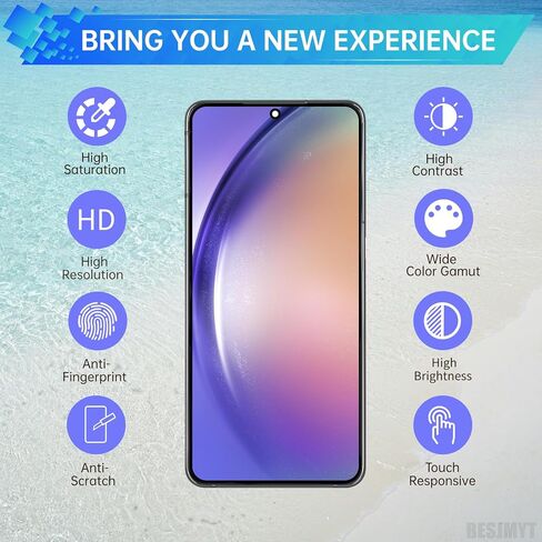 استبدال شاشة Samsung Galaxy A54 مع إطار شاشة LCD تعمل باللمس محول رقمي كامل وزر جانبي ومكبر صوت للأذن طقم أدوات إصلاح الزجاج بمحرك اهتزاز SM-A546U SM-A546U1 in Kuwait