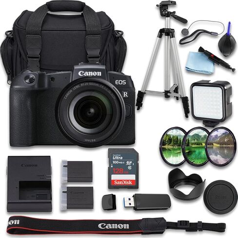 كاميرا Canon EOS RP بدون مرآة مع + RF 24-105mm f/4-7.1 هي عدسة STM + SanDisk Ultra 128 جيجابايت + بطارية بديلة إضافية + حقيبة حمل الكاميرا والمزيد (حزمة مكونة من 17 قطعة) (متجددة) in Kuwait