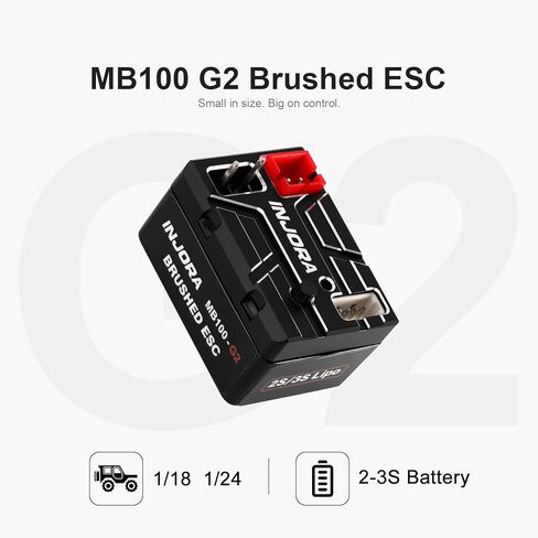 INJORA MB100 Brushed Mini ESC 20A for 1/24 1/18 RC Crawler SCX24 AX24 TRX4M FCX24 FCX18 Upgrade in Saudi Arabia