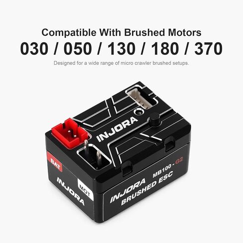 INJORA MB100 Brushed Mini ESC 20A for 1/24 1/18 RC Crawler SCX24 AX24 TRX4M FCX24 FCX18 Upgrade in Saudi Arabia
